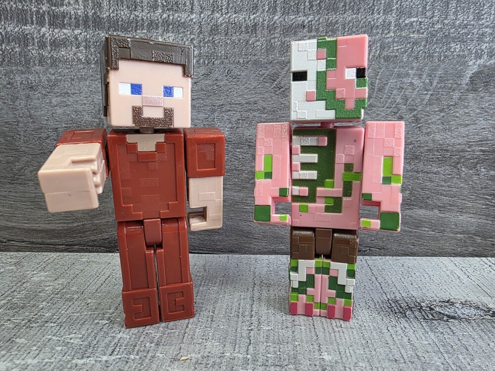 Minecraft 5” Zombie Pigman Action Figure Comic Maker Steve Lot g63c